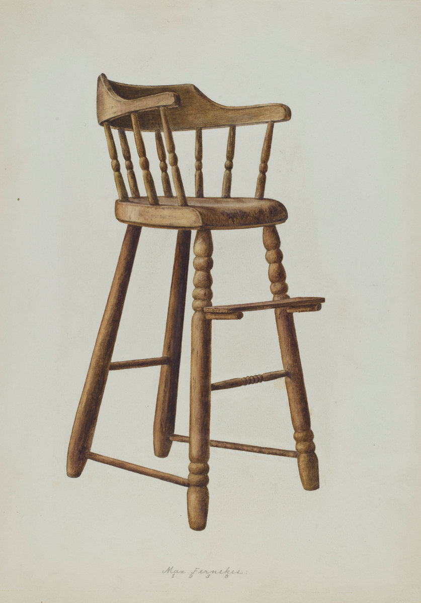 Baby High Chair by Max Fernekes (American, 1905 - 1984), 16X12"(A3)Poster Print