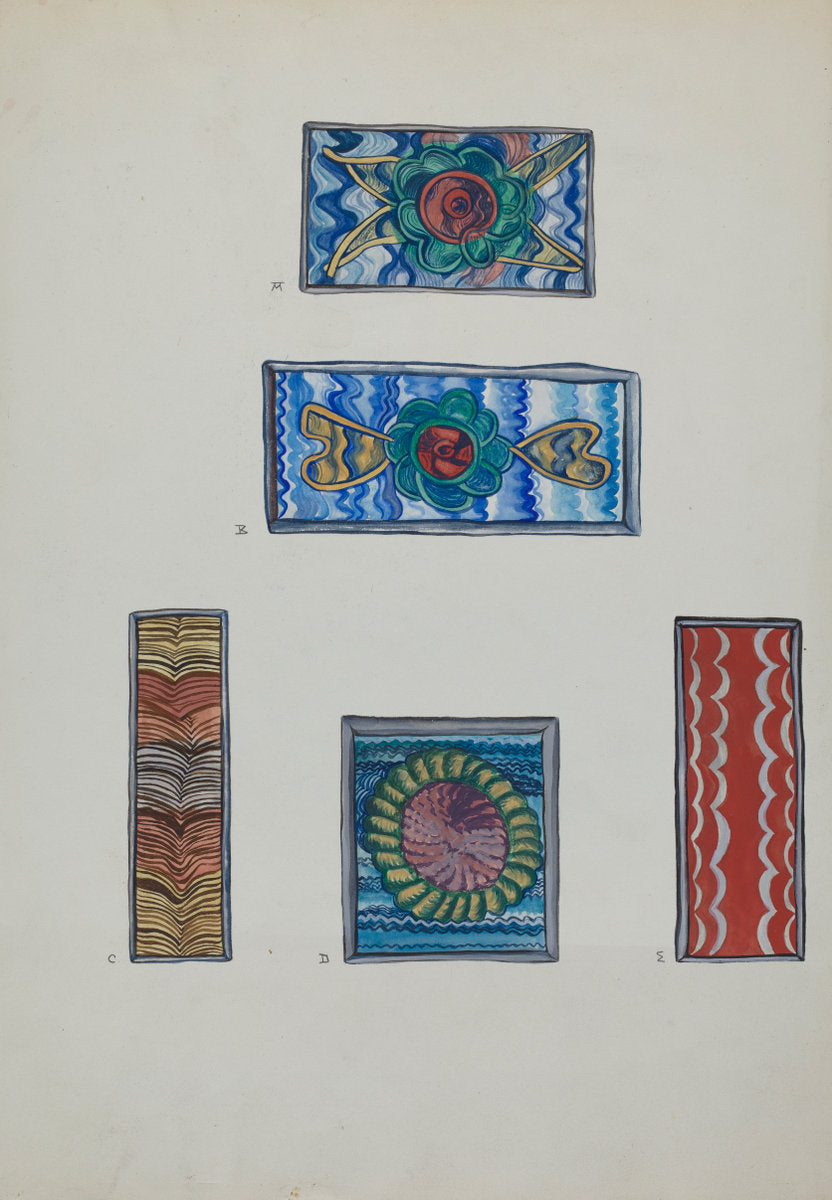 Panels from Tin Frames and Nichos by E. Boyd (American, active c. 1935), 16X12"(A3)Poster Print
