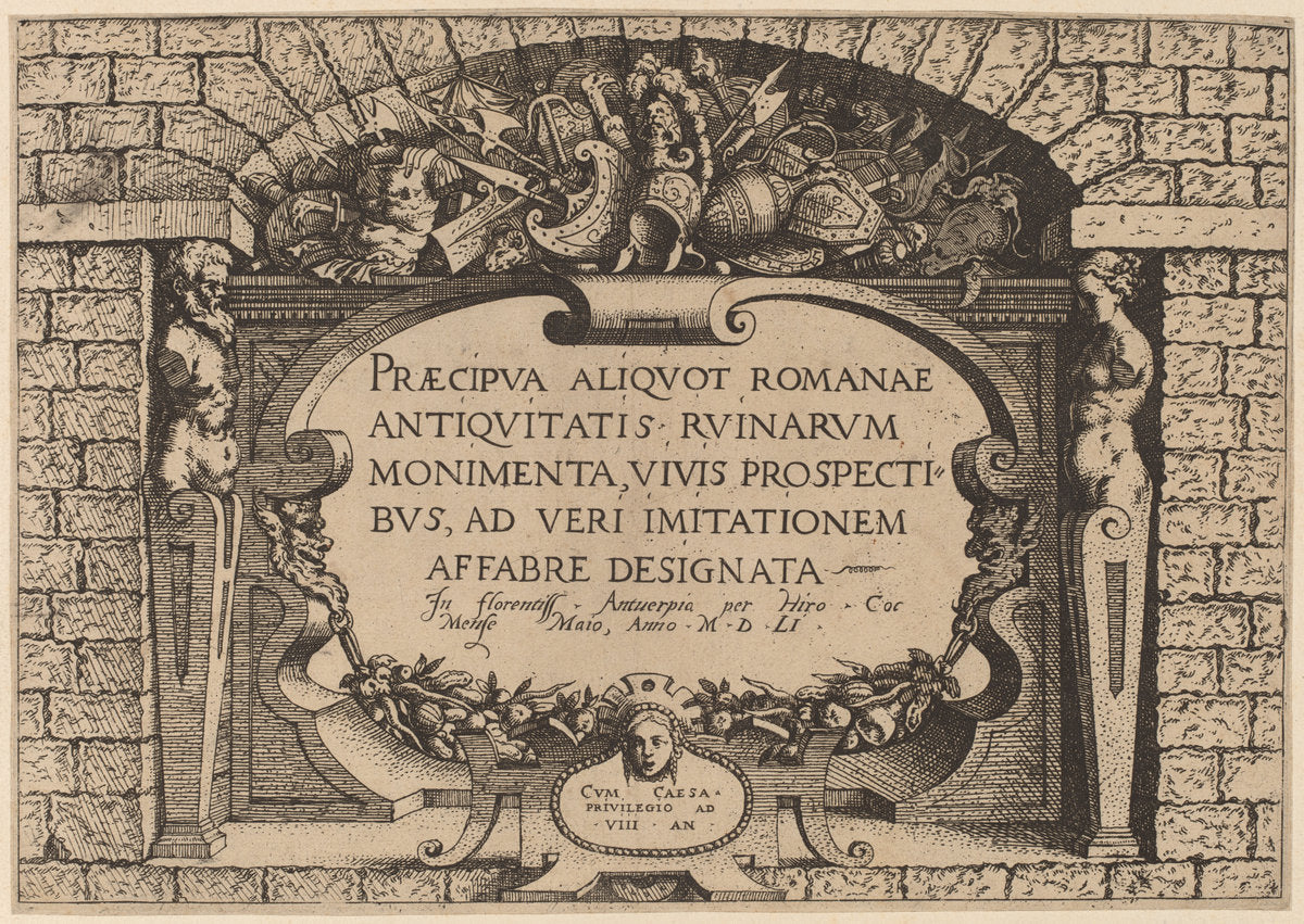 Title Page by Hieronymus Cock (Flemish, c. 1510 - 1570), 16X12"(A3)Poster Print