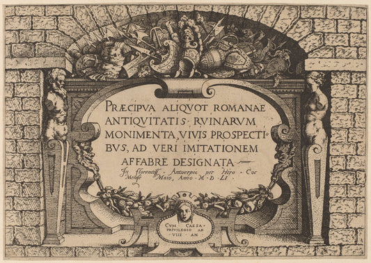 Title Page by Hieronymus Cock (Flemish, c. 1510 - 1570), 16X12"(A3)Poster Print