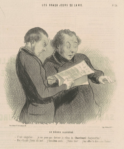 Le rébus illustré by Honoré Daumier (French, 1808 - 1879), 16X12"(A3)Poster Print