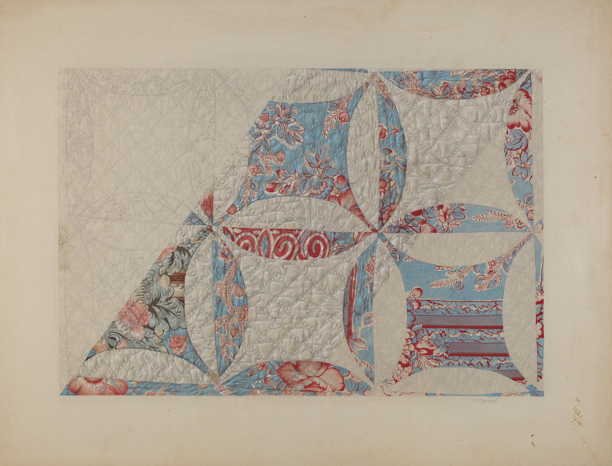 Quilt by Douglas Campbell (American, active c. 1935), 16X12"(A3)Poster Print