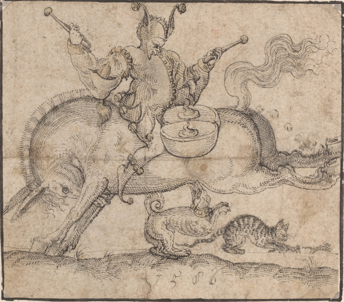 The Jester by Jost Amman (Swiss, 1539 - 1591), 16X12"(A3)Poster Print