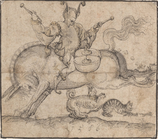 The Jester by Jost Amman (Swiss, 1539 - 1591), 16X12"(A3)Poster Print