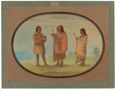 Kickapoo Indians Preaching and Praying by George Catlin (American, 1796 - 1872), 16X12"(A3)Poster Print