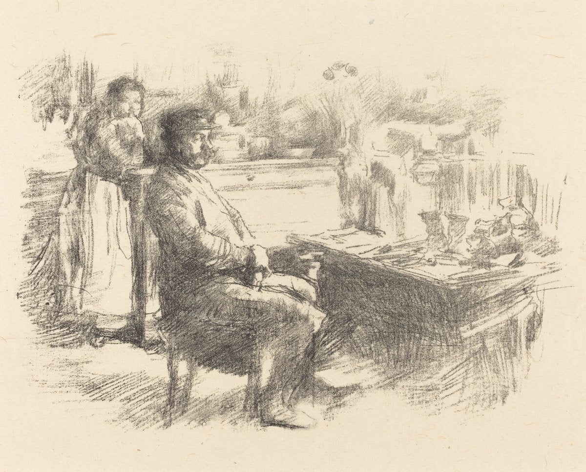 The Shoemaker by James McNeill Whistler (American, 1834 - 1903), 16X12"(A3)Poster Print
