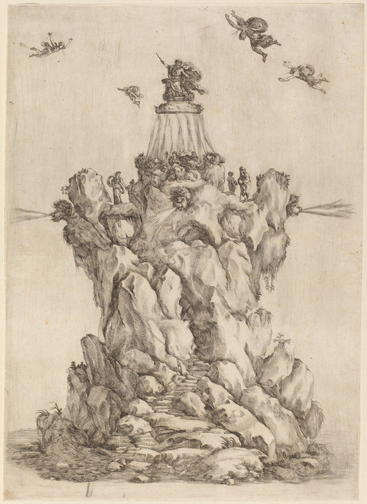 The Rock of Aeolus by Stefano Della Bella (Italian, 1610 - 1664), 16X12"(A3)Poster Print