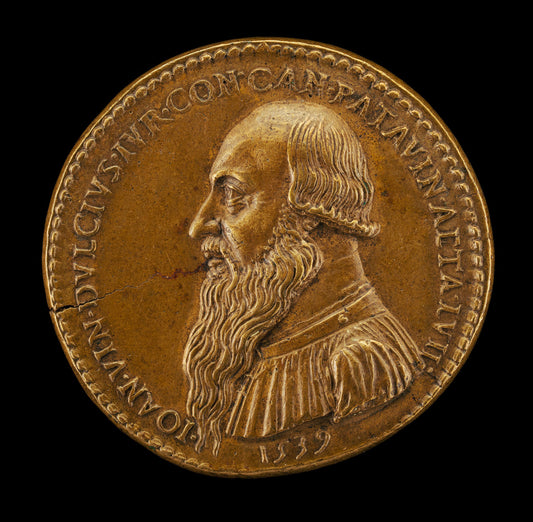 Giovanni Antonio Vincenzo Dolce, 1482-1555, Paduan Jurist, Canon of Padua 1516 [obverse] by Giovanni da Cavino (Paduan, 1500 - 1570), 16X12"(A3)Poster Print