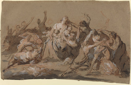 The Massacre of the Innocents by Giovanni Antonio Pellegrini (Venetian, 1675 - 1741), 16X12"(A3)Poster Print