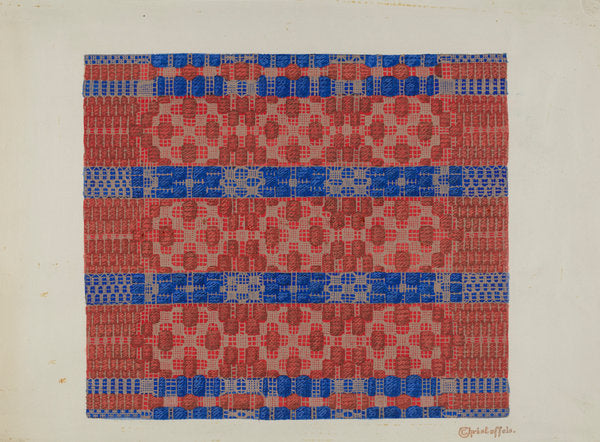 Coverlet (Reverse Side) by Cornelius Christoffels (American, active c. 1935), 16X12"(A3)Poster Print