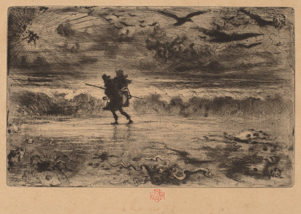 The Marine Painter (Le Peintre de Marine) by Félix-Hilaire Buhot (French, 1847 - 1898), 16X12"(A3)Poster Print