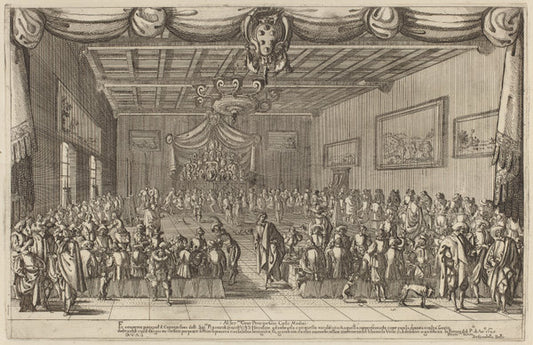 The Banquet of the Piacevoli by Stefano Della Bella (Italian, 1610 - 1664), 16X12"(A3)Poster Print