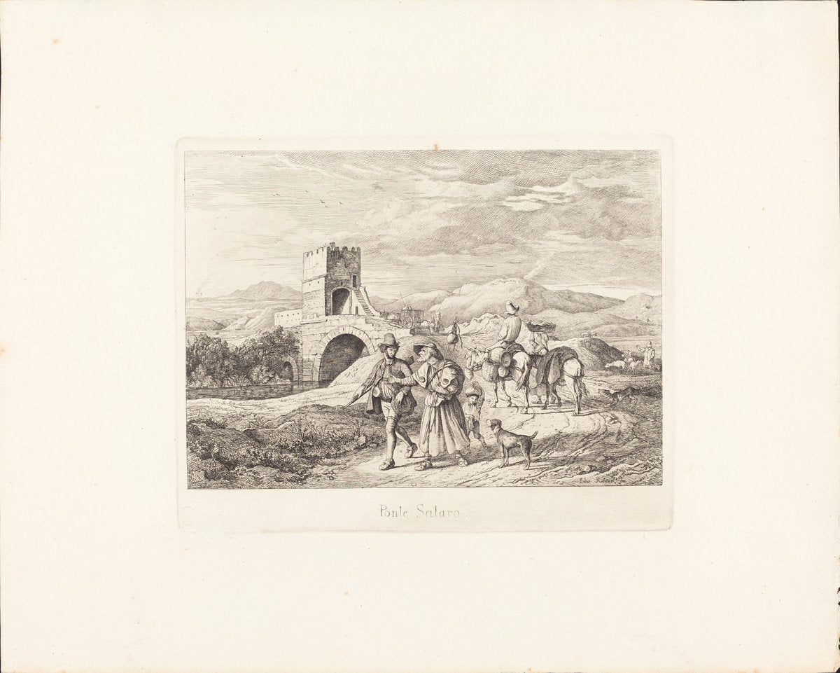 Ponte Salaro by Ludwig Richter (German, 1803 - 1884), 16X12"(A3)Poster Print