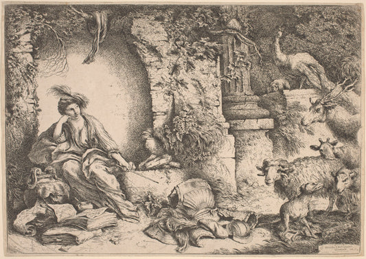 Circe Changing Ulysses' Men into Beasts by Giovanni Benedetto Castiglione (Italian, 1609 or before - 1664), 16X12"(A3)Poster Print