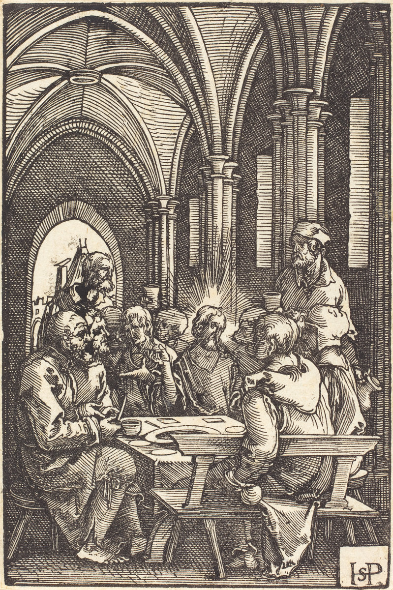 The Last Supper by Sebald Beham (German, 1500 - 1550), 16X12"(A3)Poster Print