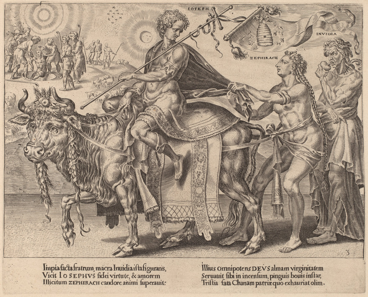 The Triumph of Joseph by Dirck Volckertz Coornhert after Maerten van Heemskerck (Netherlandish, 1522 - 1590), 16X12"(A3)Poster Print
