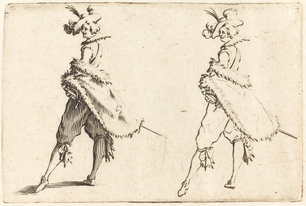 Gentleman Viewed from the Side by Jacques Callot (French, 1592 - 1635), 16X12"(A3)Poster Print