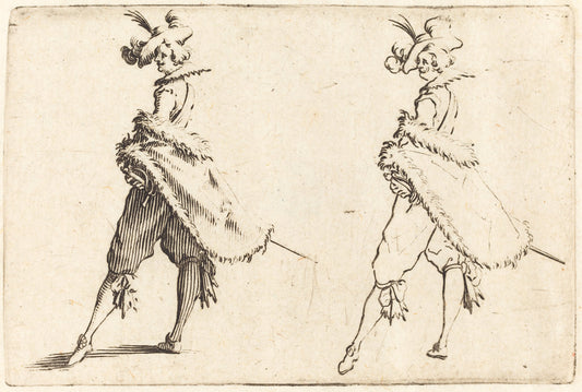 Gentleman Viewed from the Side by Jacques Callot (French, 1592 - 1635), 16X12"(A3)Poster Print