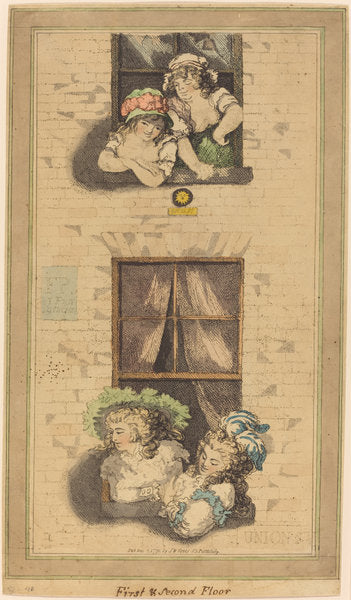 First and Second Floor by Thomas Rowlandson (British, 1756 - 1827), 16X12"(A3)Poster Print