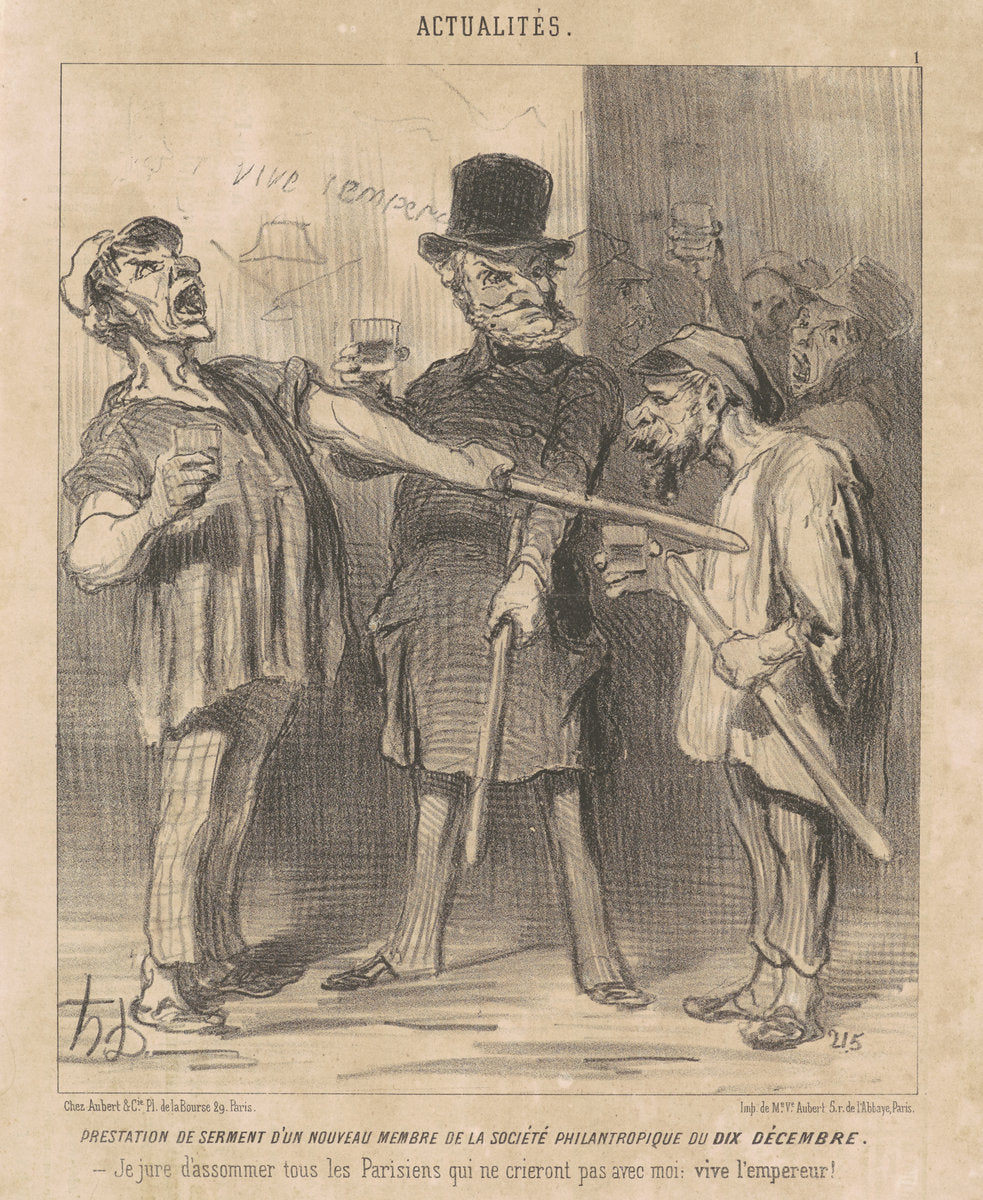 Prestation ... d'un ... membre ... du dix Décembre ... by Honoré Daumier (French, 1808 - 1879), 16X12"(A3)Poster Print