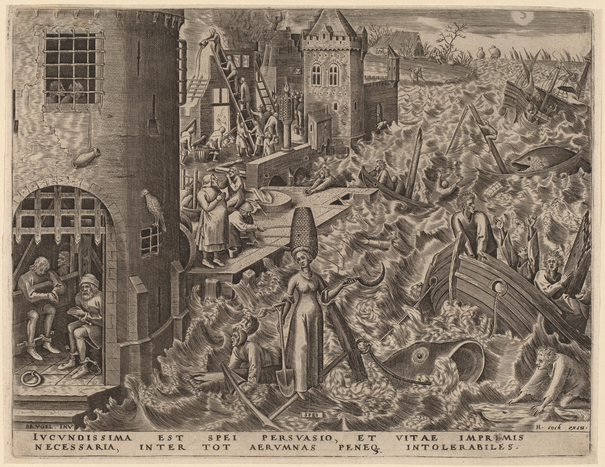 Hope by Attributed to Philip Galle after Pieter Bruegel the Elder (Flemish, 1537 - 1612), 16X12"(A3)Poster Print