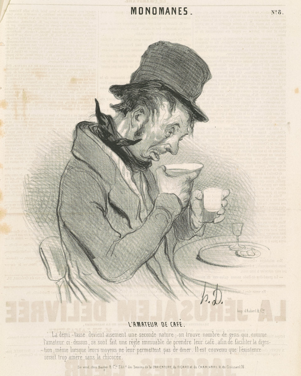 L'amateur de café by Honoré Daumier (French, 1808 - 1879), 16X12"(A3)Poster Print