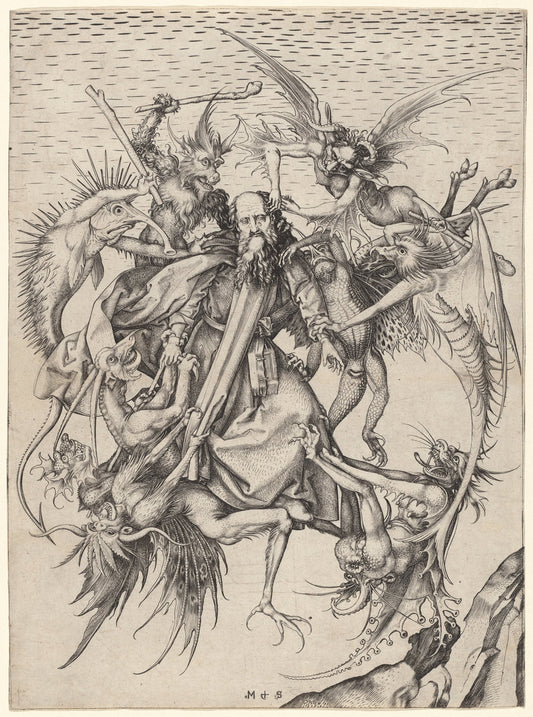 The Tribulations of Saint Anthony by Martin Schongauer (German, c. 1450 - 1491), 16X12"(A3)Poster Print