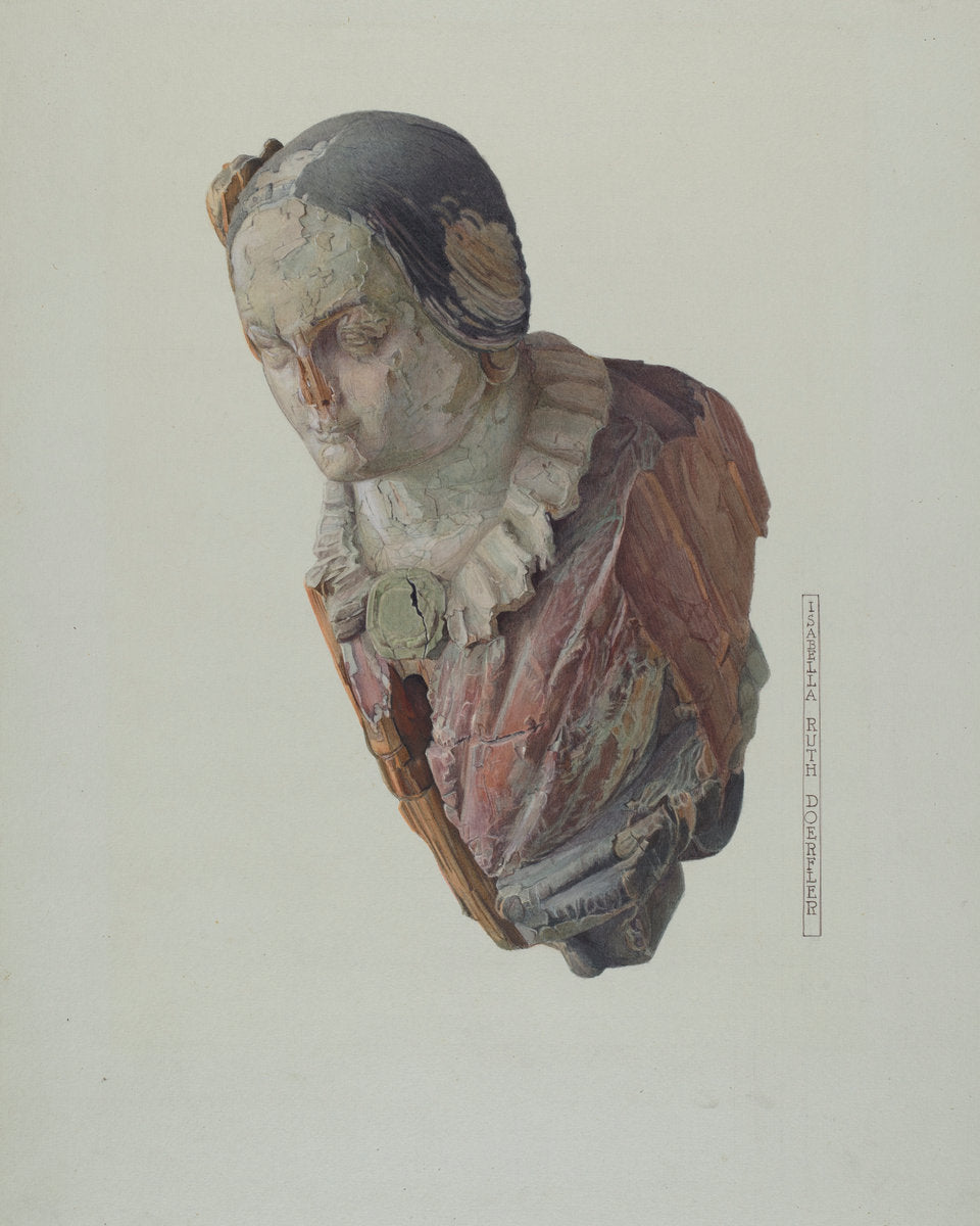 Jenny Lind Figurehead by Isabella Ruth Doerfler (American, active c. 1935), 16X12"(A3)Poster Print