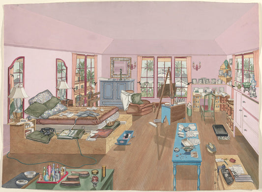 Bedroom, 1940 by Perkins Harnly (American, 1901 - 1986), 16X12"(A3)Poster Print