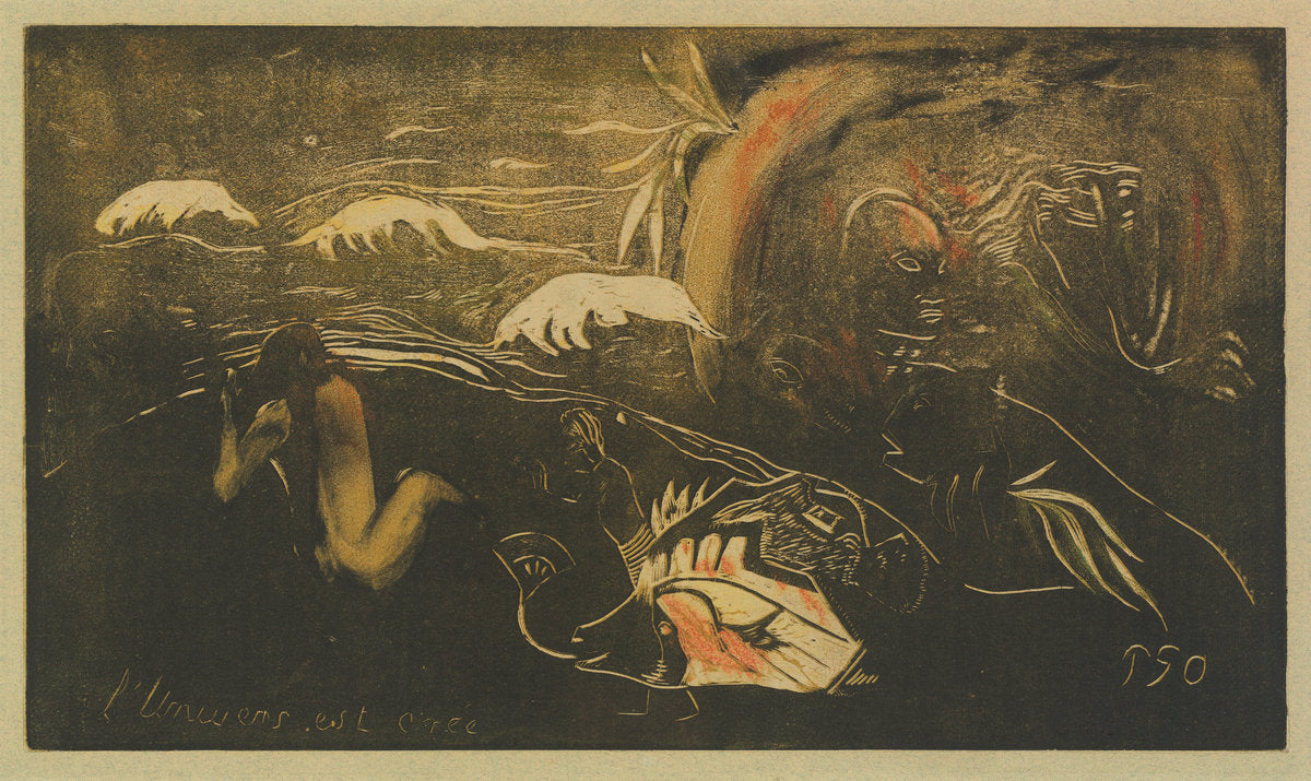 The Universe is Created (L'Univers est créé) by Paul Gauguin (French, 1848 - 1903), 16X12"(A3)Poster Print