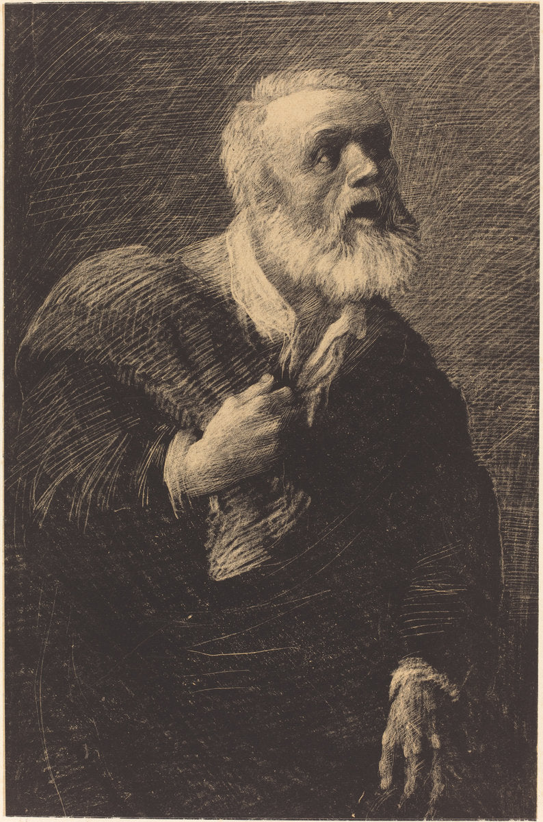 Night Crier (Le crieur de nuit) by Alphonse Legros (French, 1837 - 1911), 16X12"(A3)Poster Print
