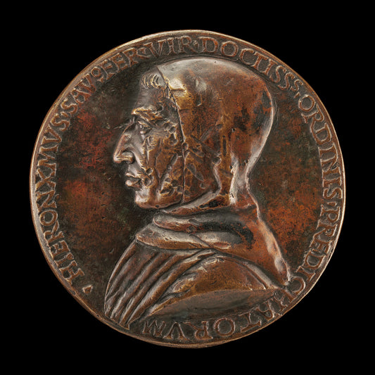 c. 1497 by Style of Niccolò Fiorentino (Girolamo Savonarola, 1452-1498, Dominican Preacher [obverse]), 16X12"(A3)Poster Print