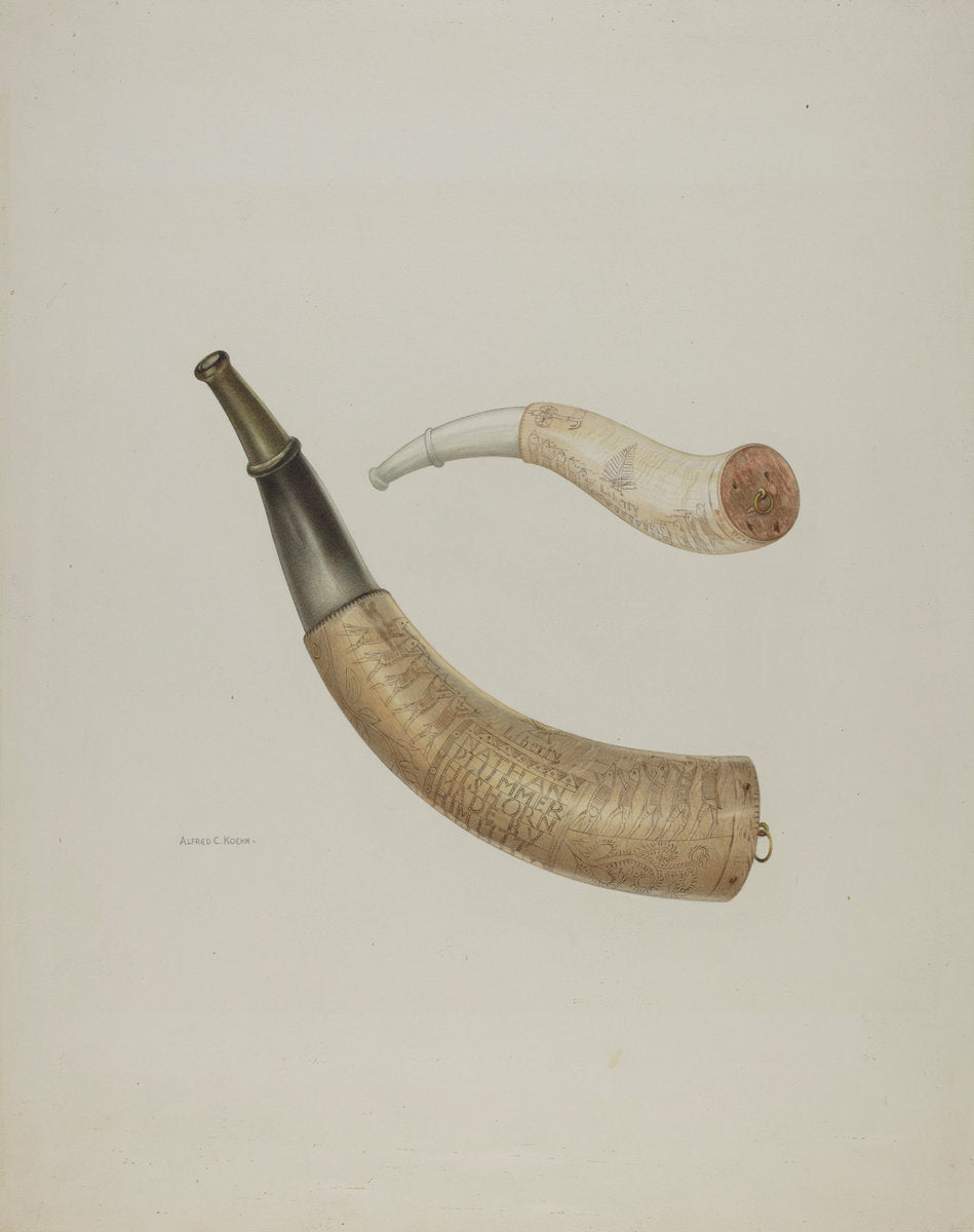 Powder Horn by Alfred Koehn (American, active c. 1935), 16X12"(A3)Poster Print