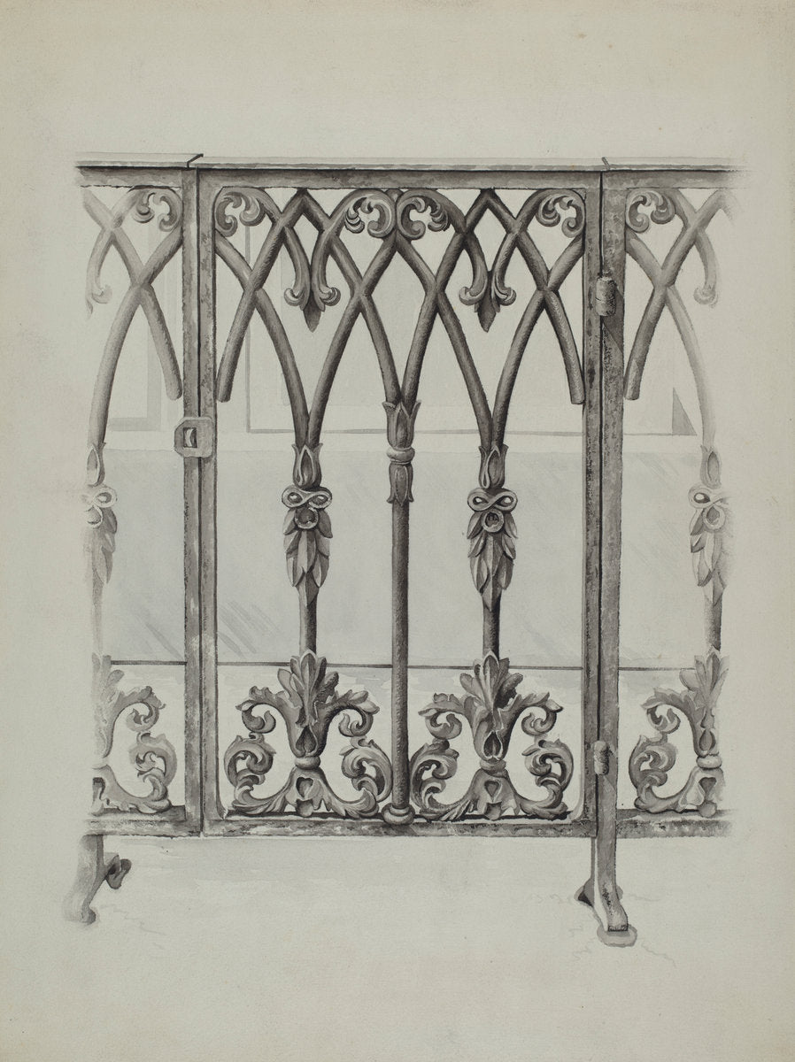 Cast Iron Gate Railing by Ray Price (American, active c. 1935), 16X12"(A3)Poster Print