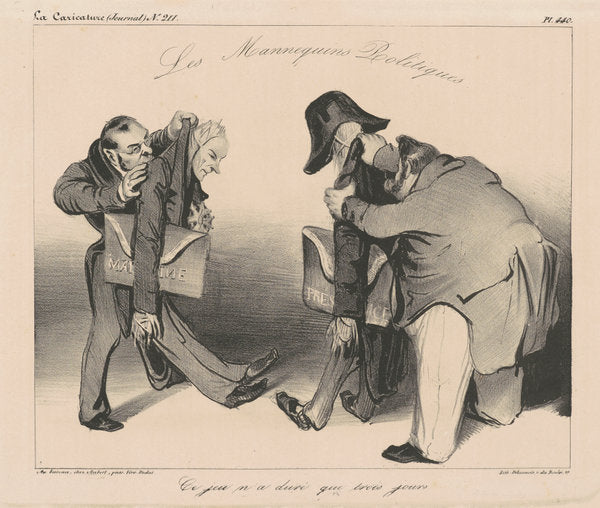 Les Mannequins Politiques by Honoré Daumier (French, 1808 - 1879), 16X12"(A3)Poster Print