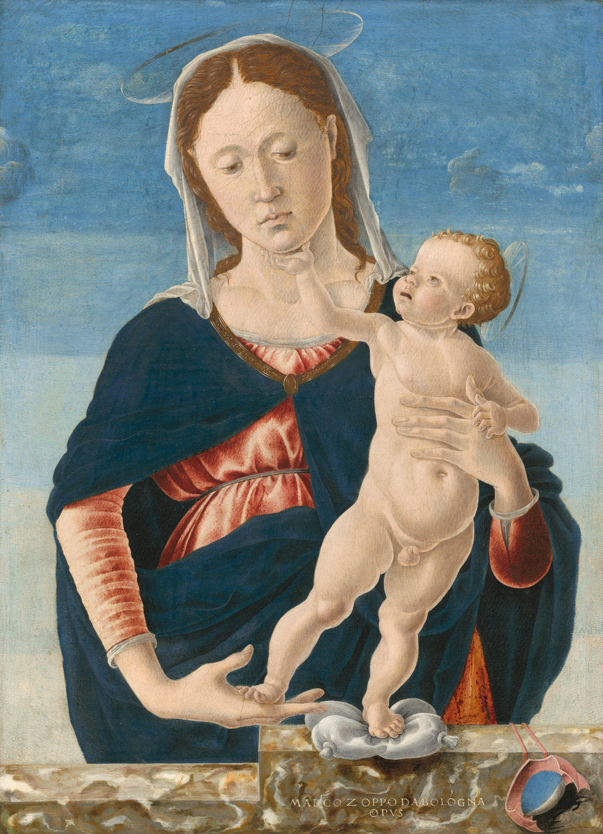 Madonna and Child by Marco Zoppo or Imitator (Paduan, 1433 - 1478), 16X12"(A3)Poster Print