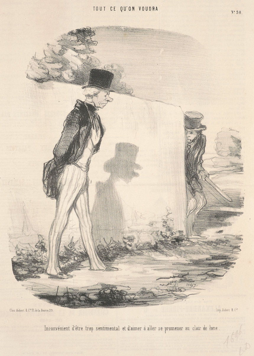 Inconvènient d'être trop sentimental ... by Honoré Daumier (French, 1808 - 1879), 16X12"(A3)Poster Print
