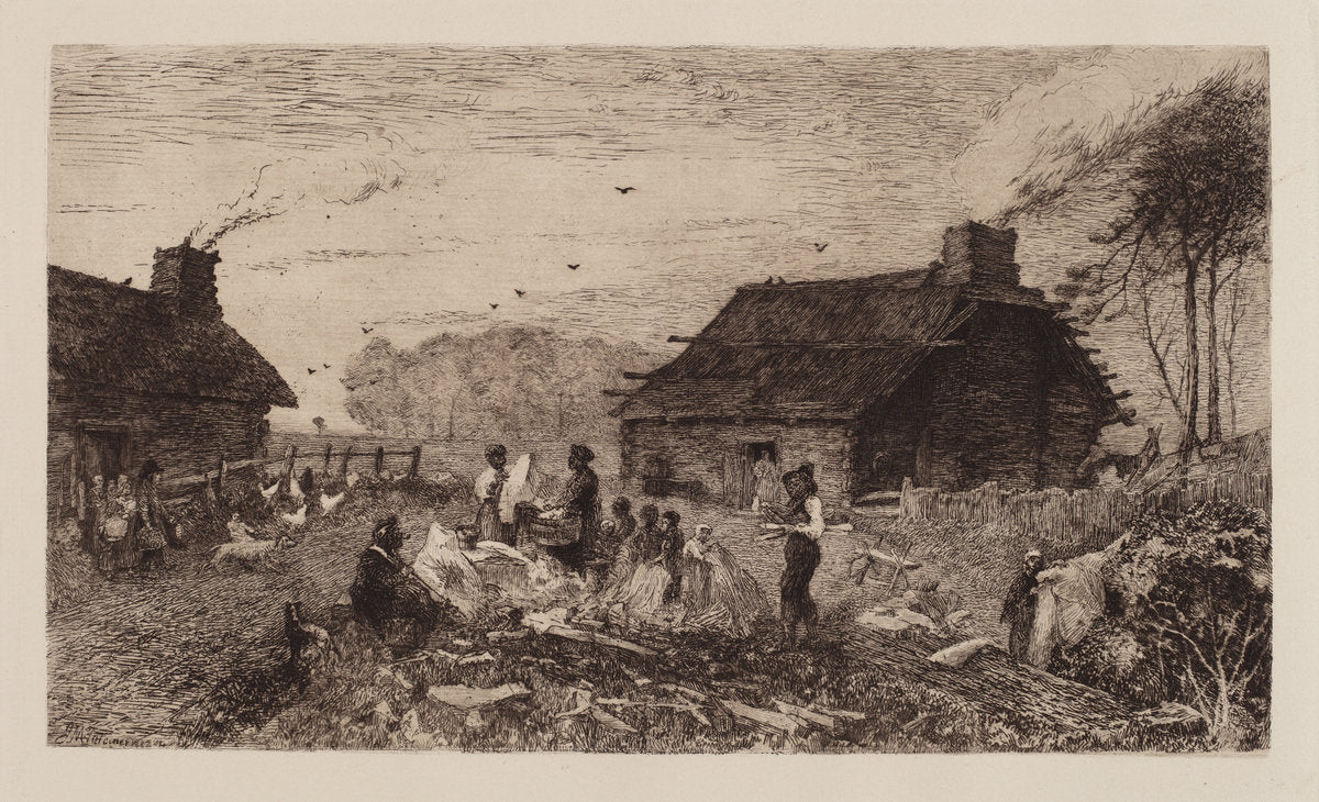 Washing Morning Down South by John Mackie Falconer (American, 1820 - 1903), 16X12"(A3)Poster Print