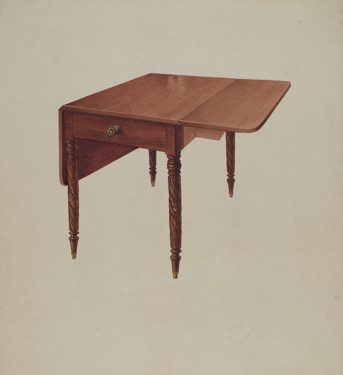 Dining Room Table by Howard Weld (American, active c. 1935), 16X12"(A3)Poster Print