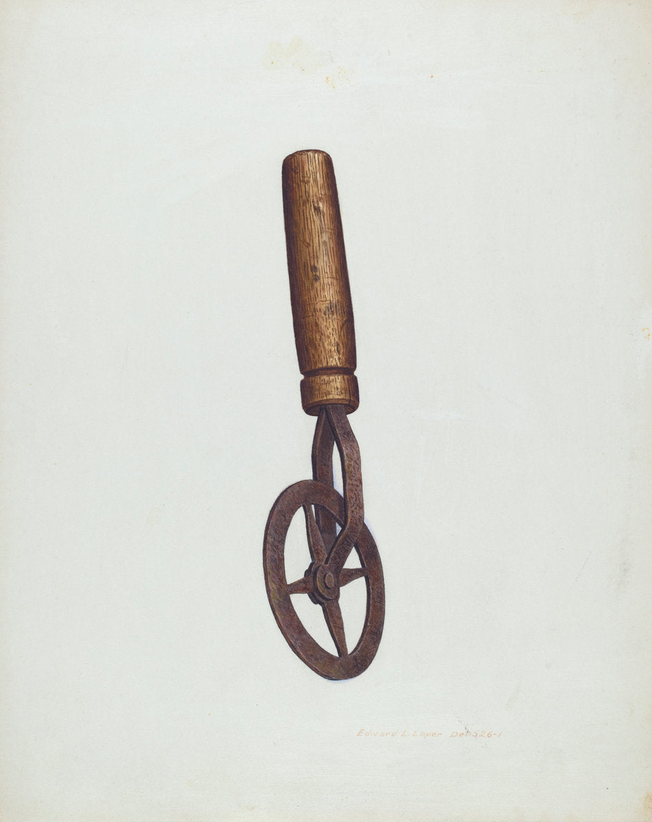 Blacksmith's Measuring Wheel by Edward L. Loper (American, born 1916), 16X12"(A3)Poster Print