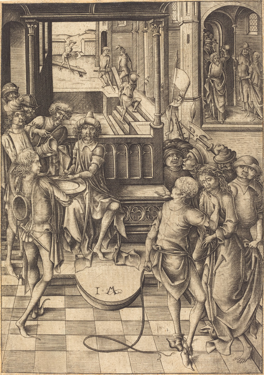 Christ before Pilate by Israhel van Meckenem (German, c. 1445 - 1503), 16X12"(A3)Poster Print