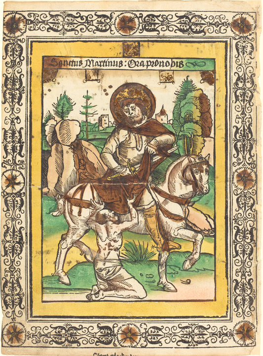 c. 1490 by German 15th Century (Saint Martin and the Beggar), 16X12"(A3)Poster Print