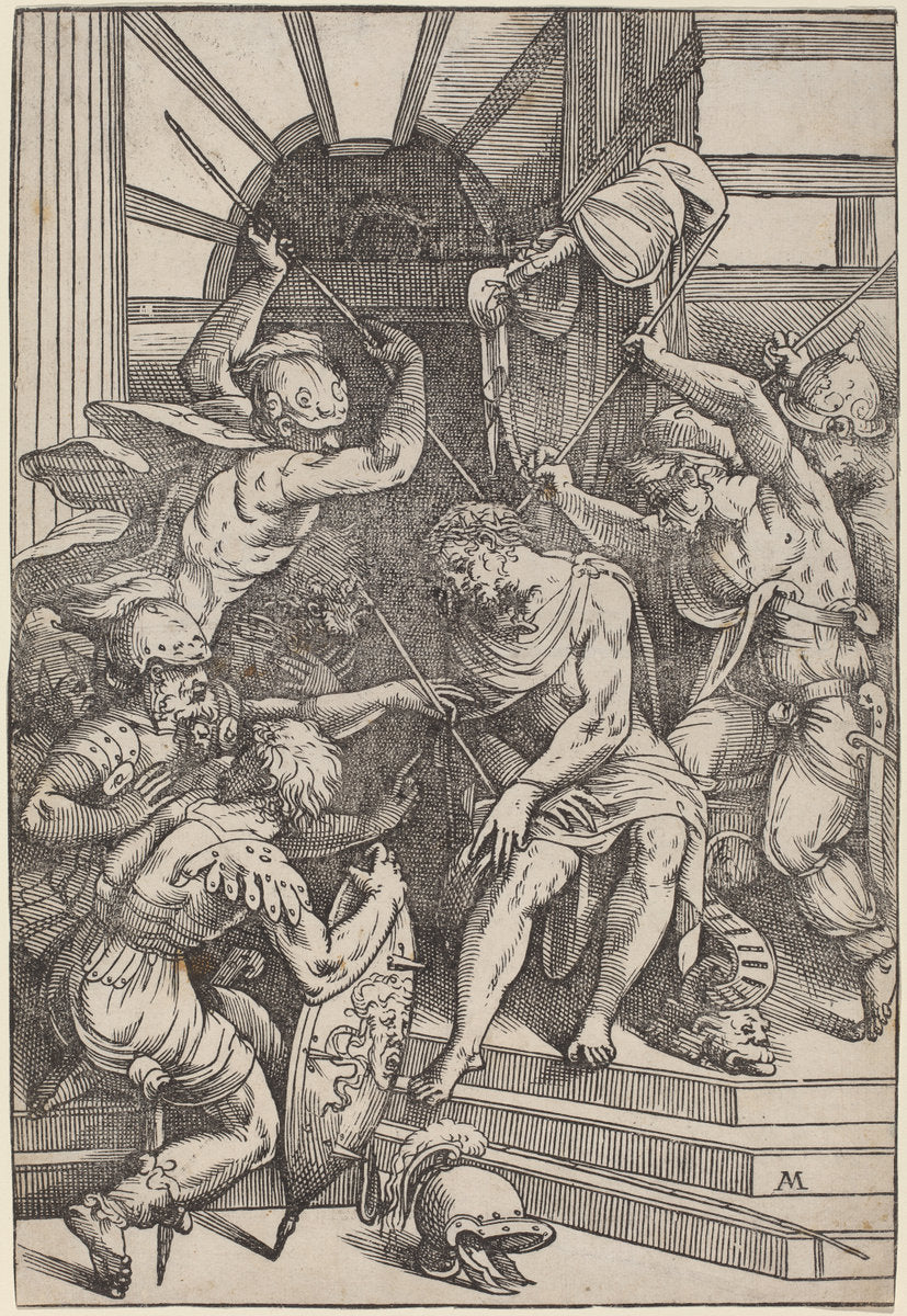 Christ Crowned with Thorns by Andrea Meldolla, called Schiavone, after Titian (Italian, c. 1500 - 1563), 16X12"(A3)Poster Print