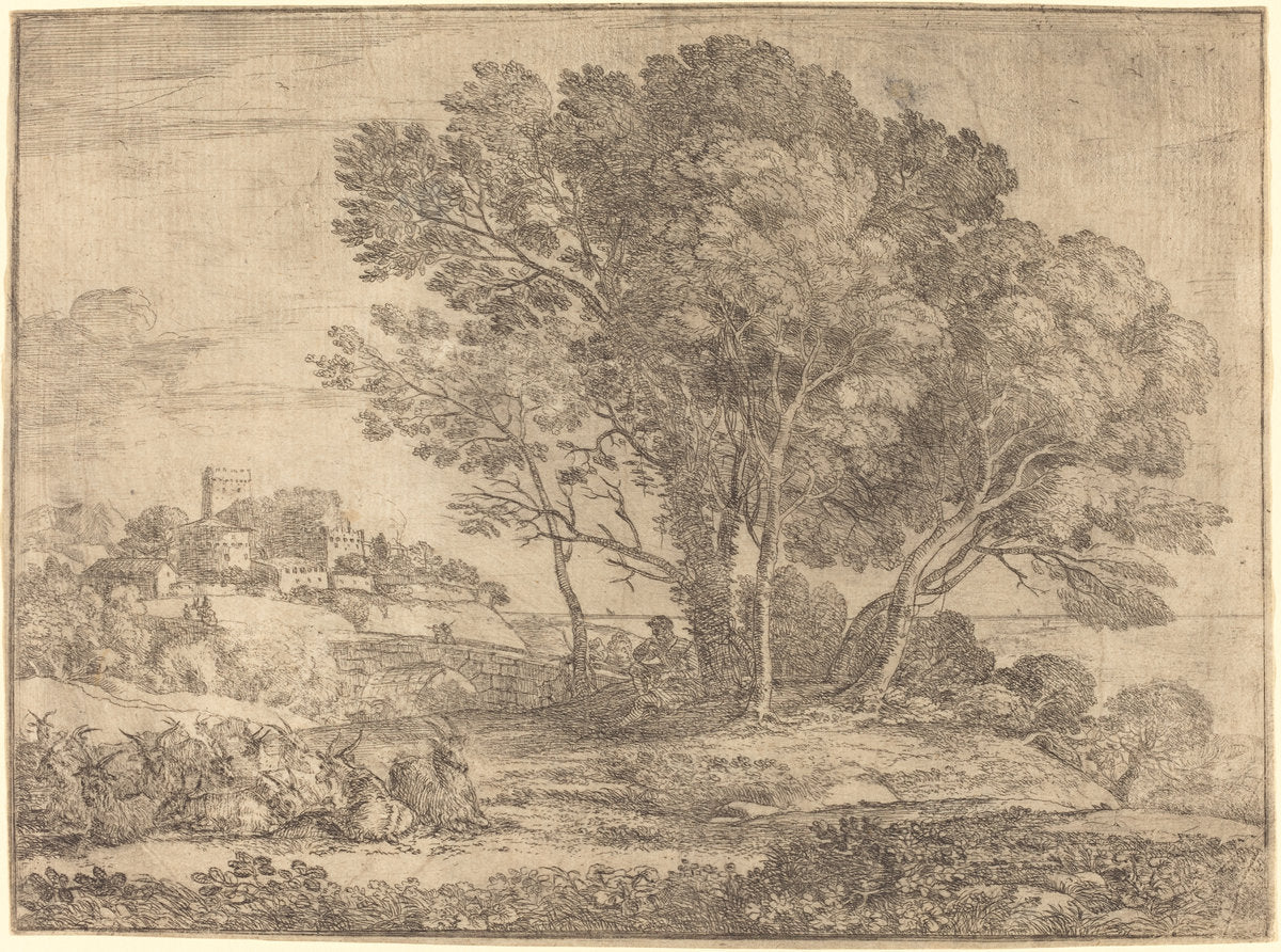 The Goatherd (Le chevrier) by Claude Lorrain (French, 1604/1605 - 1682), 16X12"(A3)Poster Print