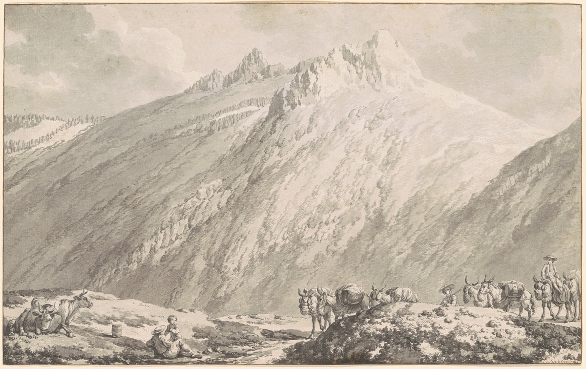 The Grimsel Pass by Jean-Jacques-François Le Barbier (French, 1738 - 1826), 16X12"(A3)Poster Print