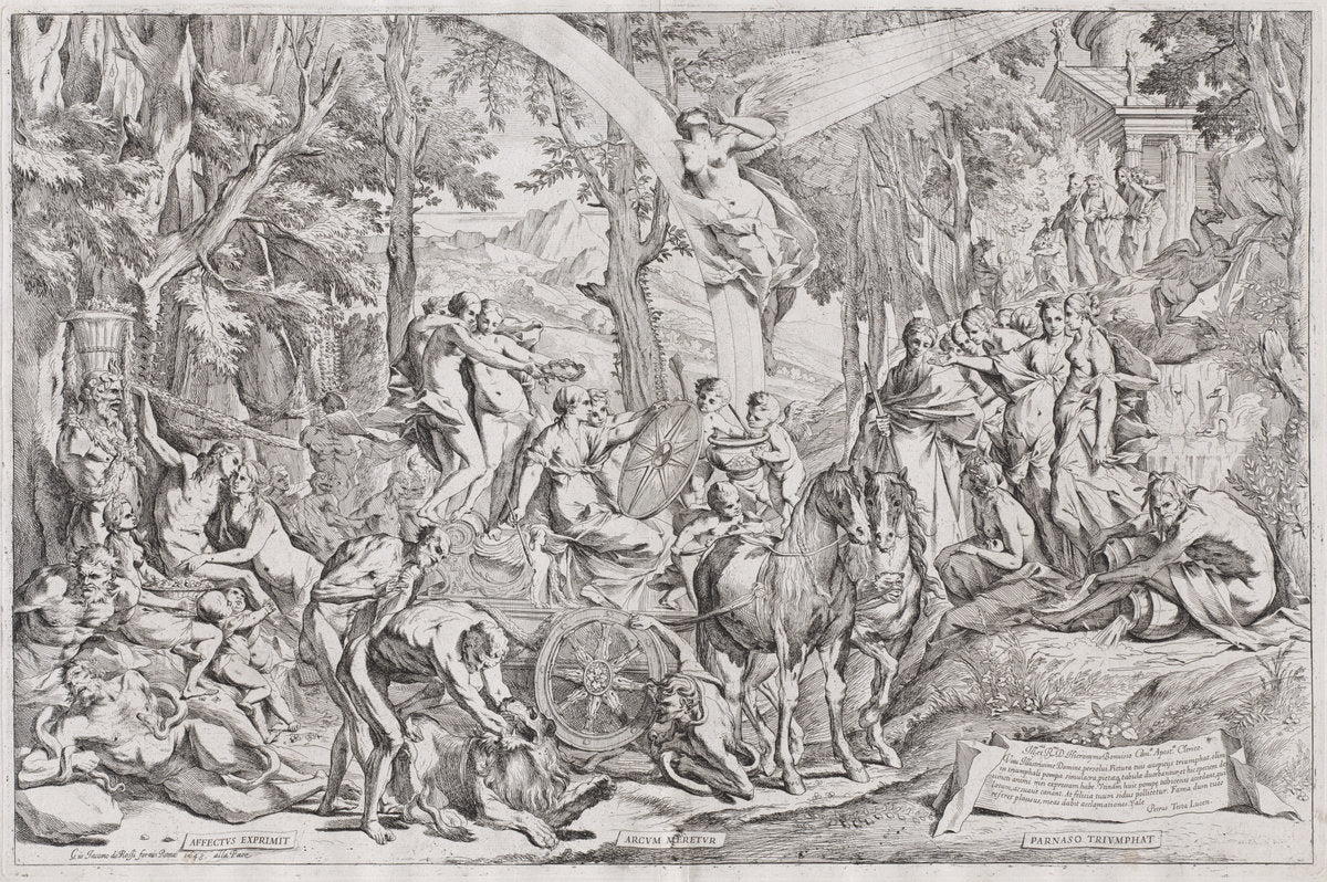 The Triumph of Painting on Parnassus by Pietro Testa (Italian, 1612 - 1650), 16X12"(A3)Poster Print