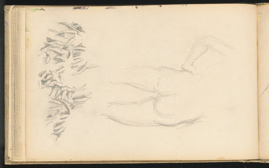 A Nude and Foliage by Paul Cézanne (French, 1839 - 1906), 16X12"(A3)Poster Print