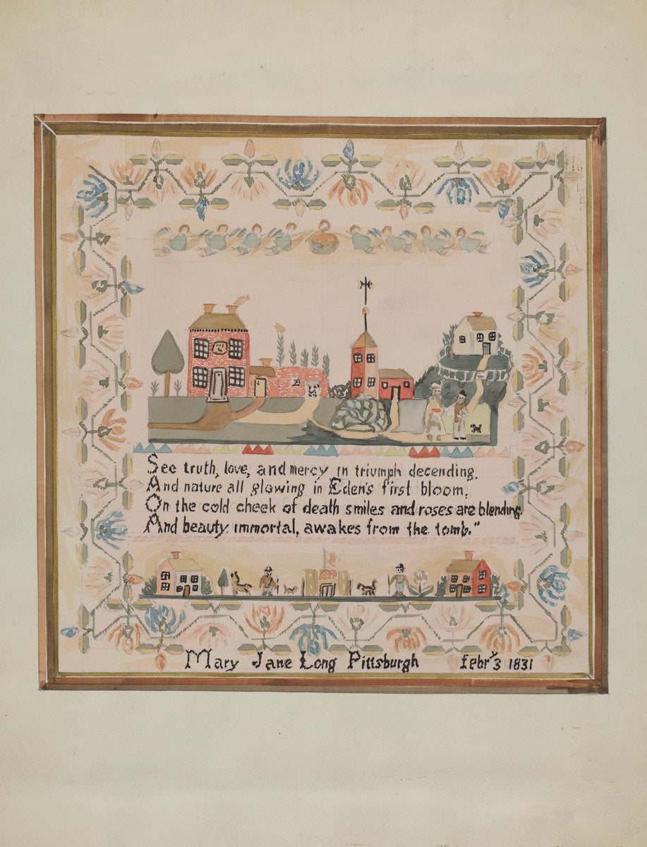 Sampler by Robert Stewart (American, active c. 1935), 16X12"(A3)Poster Print