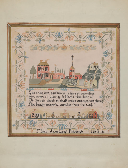 Sampler by Robert Stewart (American, active c. 1935), 16X12"(A3)Poster Print