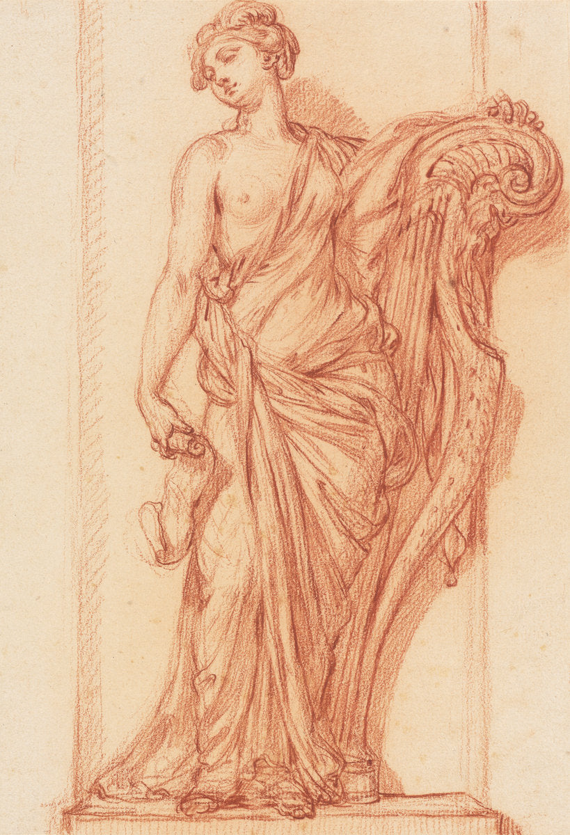 The Muse Terpsichore by Augustin Pajou (French, 1730 - 1809), 16X12"(A3)Poster Print